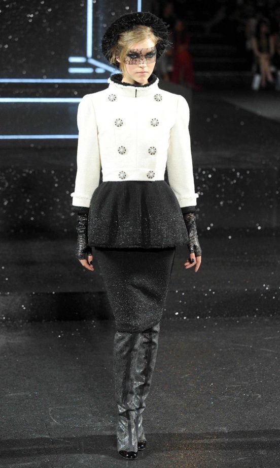 A Model Strikes A Poses On The Catwalk At Chanel's Haute Couture AW11/12 Fashion Show