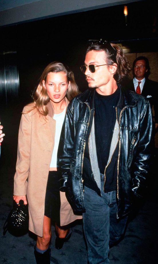 Kate Moss With Hollywood Superstar Boyfriend Johnny Depp, At A Film Premiere In New York, 1994