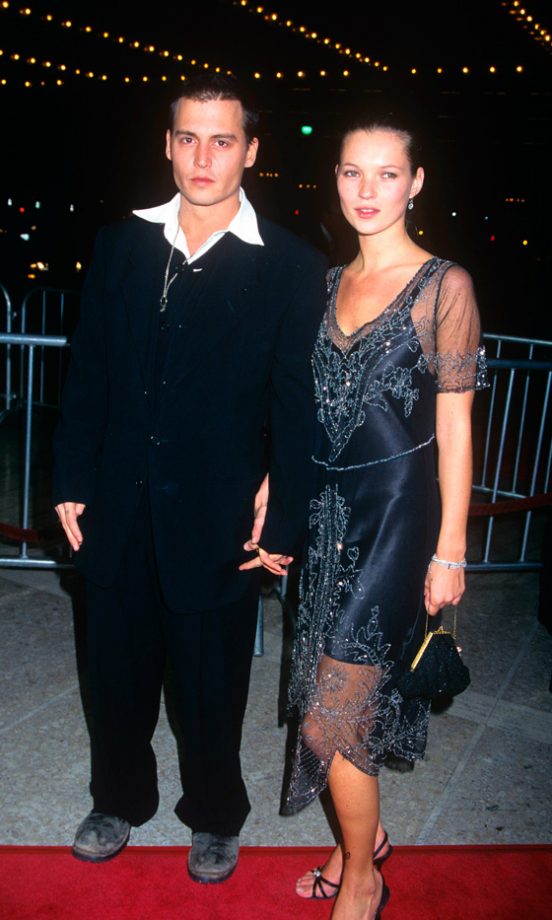 Kate Moss And Johnny Depp Hit The Red Carpet For The Donnie Brasco Film Premiere In Los Angeles, 1997