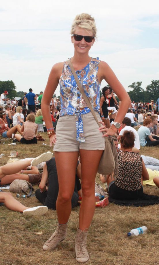 Victoria Wears Shorts From American Apparel With Topshop Shorts And Shoes At V Festival 2011