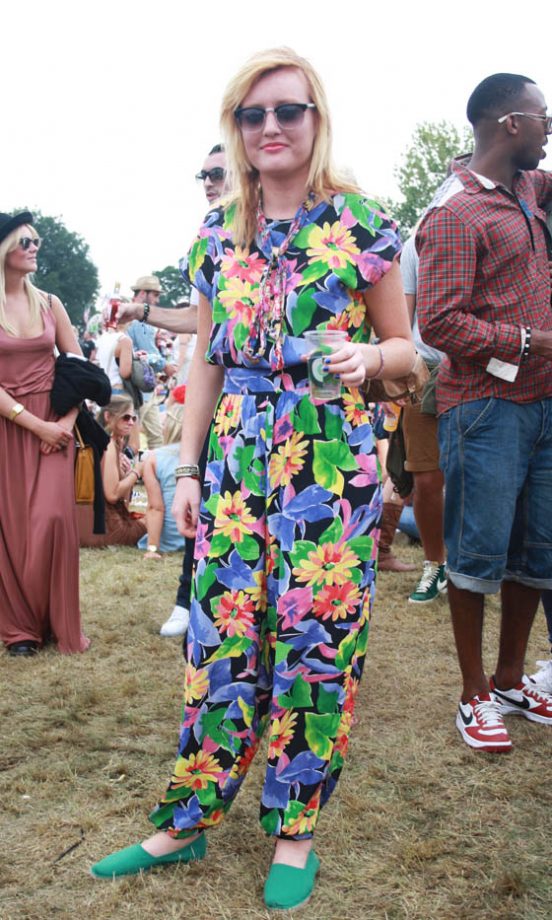Simmone's Jumpsuit And Neckscarf Are From A Charity Shop And Her Glasses Are Primark At V Festival 2011