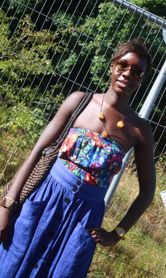 Kuks Wears A Warehouse Top With A Zara Skirt And Necklace From Her Mum At V Festival 2011