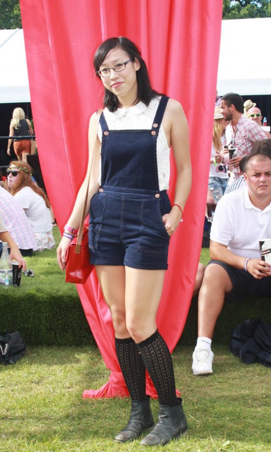 Annie Wears Tophop Dungarees And Blouse With Asos Boots And Primark Satchel At V Festival 2011