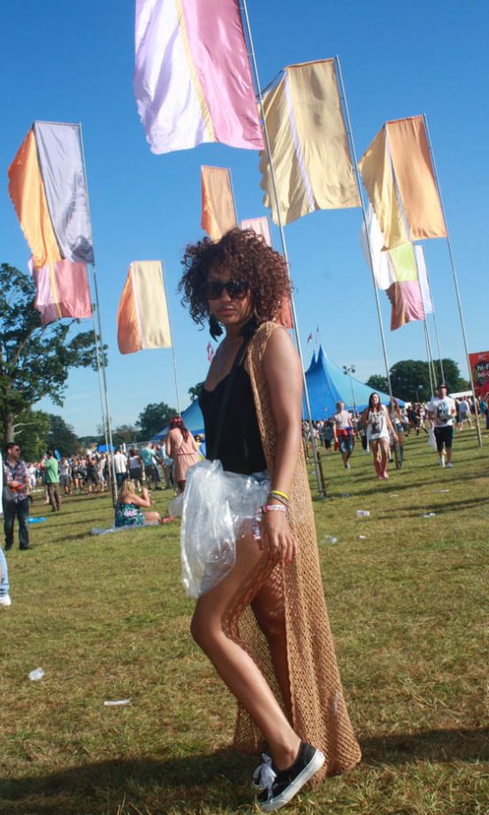 Lucy Wears Topshop Shorts And A Long Waistcoat From Forever 21 At V Festival 2011