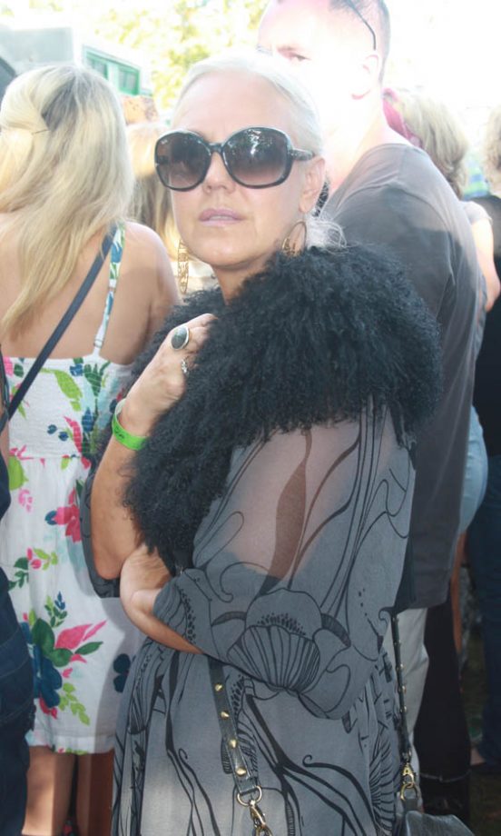Tula Wears An Oasis Maxi Dress With A Fabulous Wrap From A Charity Shop With Earrings From New York At V Festival 2011