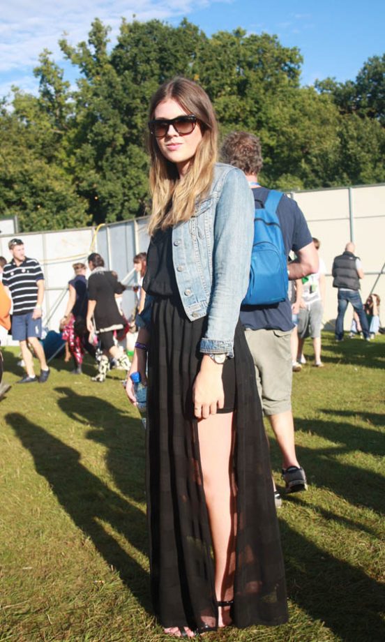 Susie Wears A Topshop Dress With An H&M Jacket And Miu Miu Sunglasses At V Festival 2011