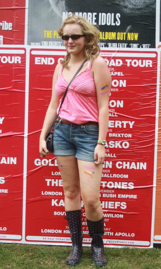 Emma Wears A Top And Shorts From Dorothy Perkins At V Festival 2011