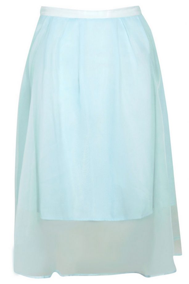 Boohoo Jenny Organza Overlay Pastel Midi Skirt, £18