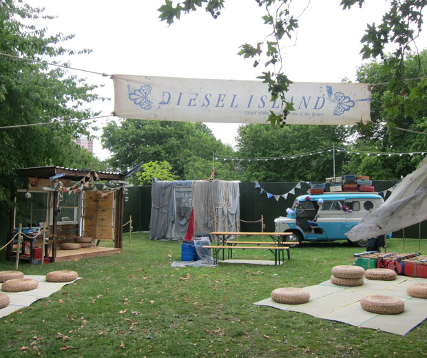 LOOK rubbed shoulders with stars such as Florence Welch and Bip Ling backstage at Diesel Island at Field Day Festival