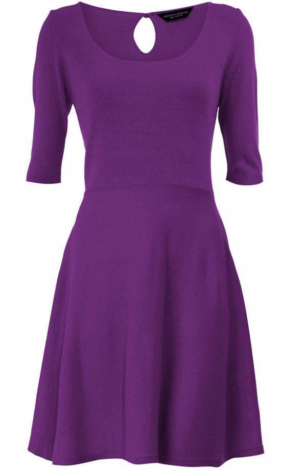 Dorothy Perkins Purple Knitted Scoop Dress, £35