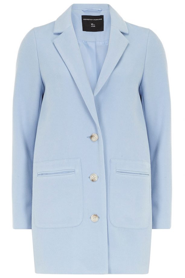 Dorothy Perkins Blue Pastel Boyfriend Coat, £59