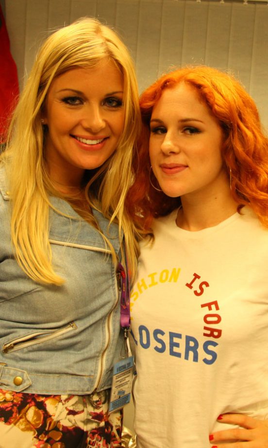 Katy B With LOOK's Entertainment Editor, Gemma Calvert At V Festival 2011