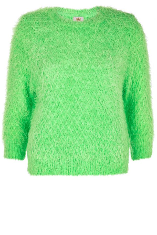 River Island Green Fluffy Diamond Stitch Jumper, £30