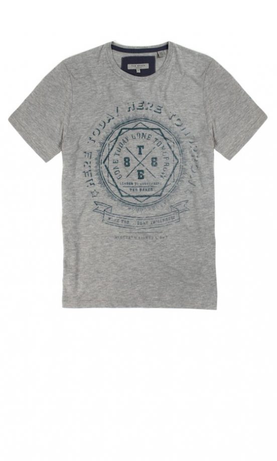 Ted Baker At House Of Fraser Grey Printed T-Shirt, £30