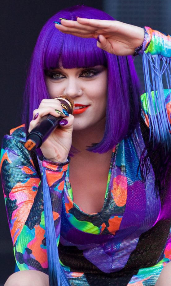 Jessie J Wearing A Purple Wig At V Festival 2011