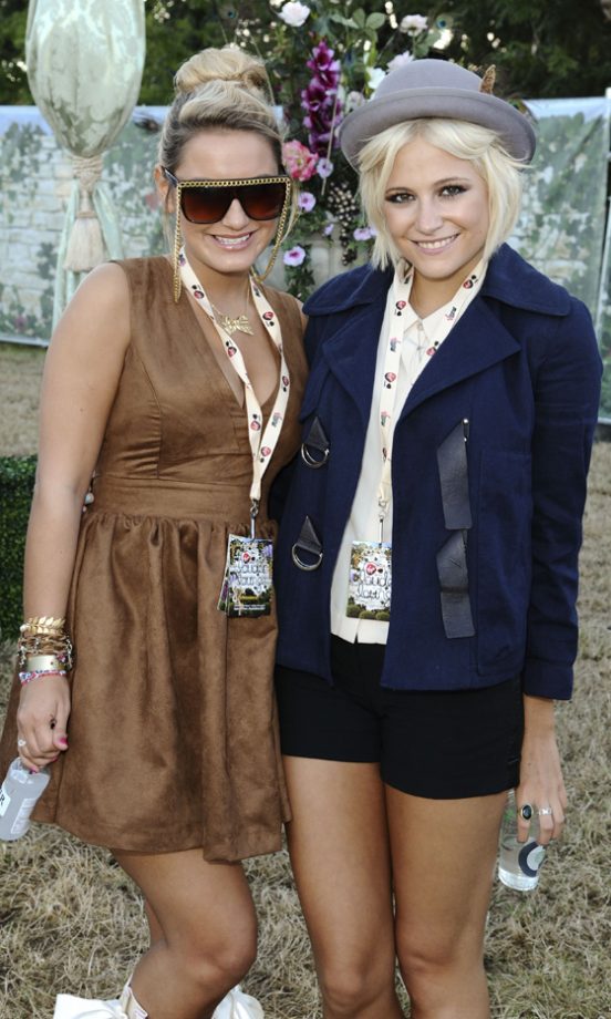 Sam Faiers And Pixie Lott Backstage At The Virgin Media Louder Lounge, V Festival 2011