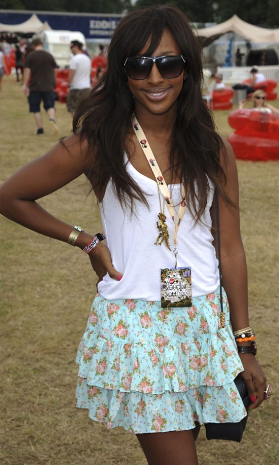 Alexandra Burke Looks Picture-Perfect Backstage At The Virgin Media Louder Lounge, V Festival 2011