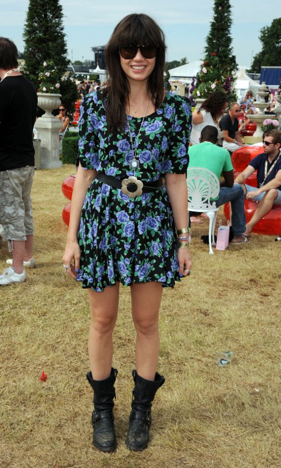 Daisy Lowe Rocks A Pretty Floral Dress Backstage At The Virgin Media Louder Lounge, V Festival 2011