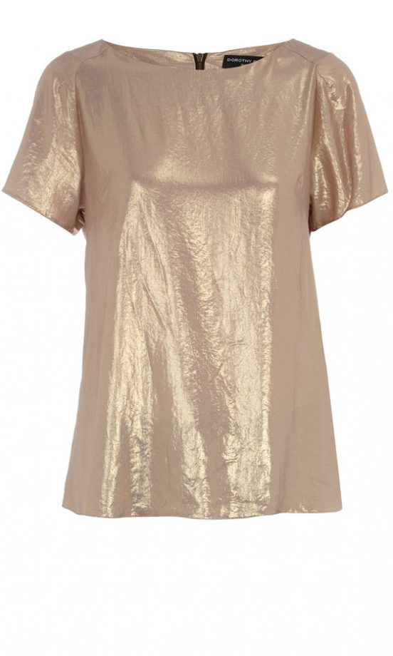Dorothy Perkins Gold Shimmer Zip Back Top, £28