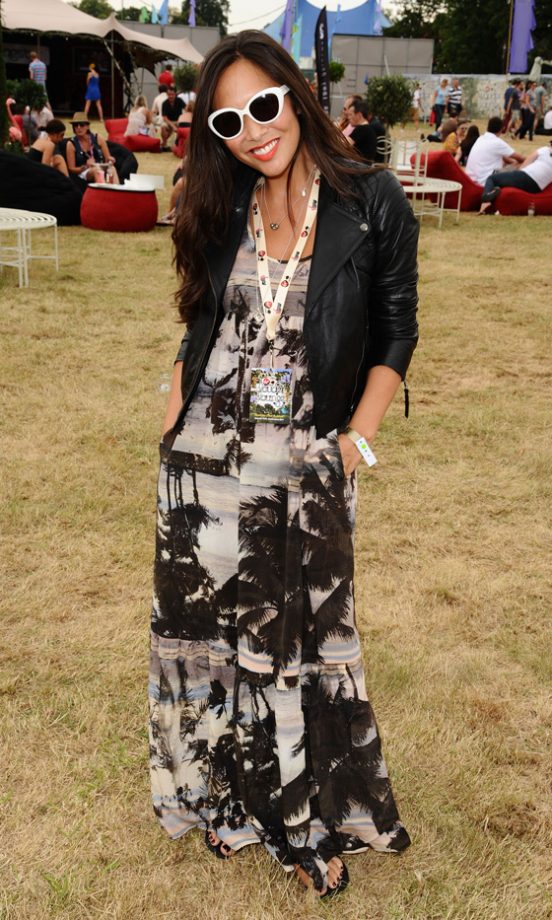 Myleene Klass Wearing A Dress By All Saints Backstage At The Virgin Media Louder Lounge, V Festival 2011