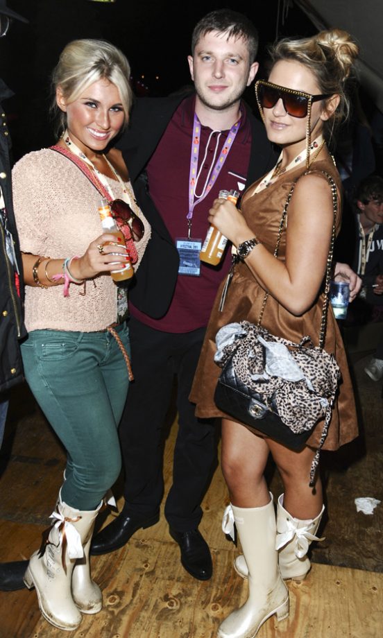 Billie Faiers, Plan B And Sam Faiers Backstage At The Virgin Media Louder Lounge, V Festival 2011