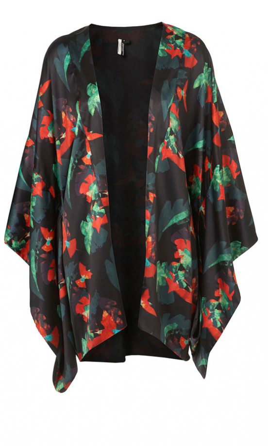 Topshop Black Sheer Floral Print Kimono Jacket, £42