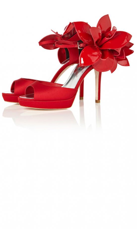 Karen Millen Orchid Corsage Peep Shoes, £140
