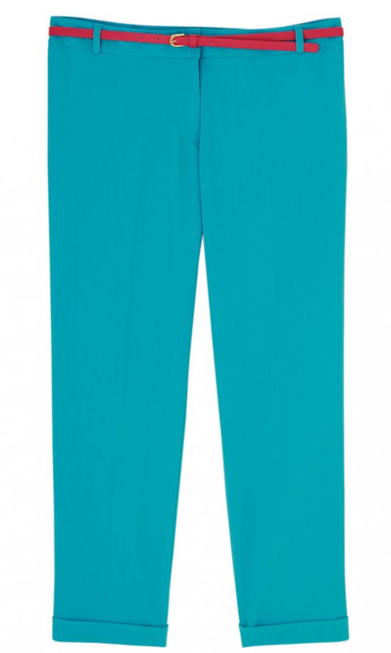 Dorothy Perkins Aqua Belted Peg Trousers, £29.50
