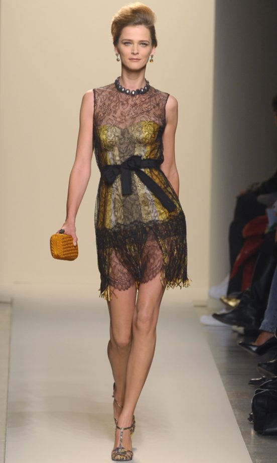 With A Change Of Shoes, Emma Stone Rocks The Same Look As This Dress From The Bottega Veneta A/W 11 Show