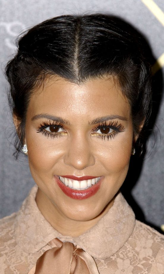 Kourtney Kardashian Twists Her Hair Up For The Kardashian Kollection Launch Party