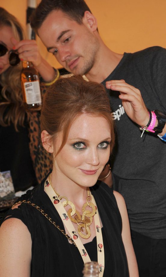 Actress Olivia Hallinan Gets Her Hair Done At V Festival 2011