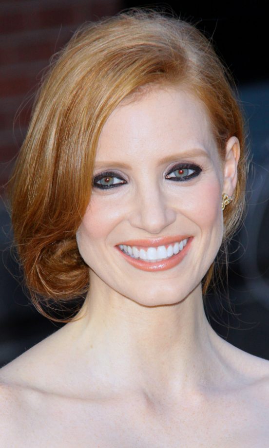 Jessica Chastain Has A Subtle Side Knott For The 'The Debt' Film Premiere In New York