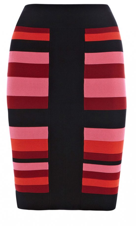 Karen Millen Colourblock Bandage Knit Skirt, £105