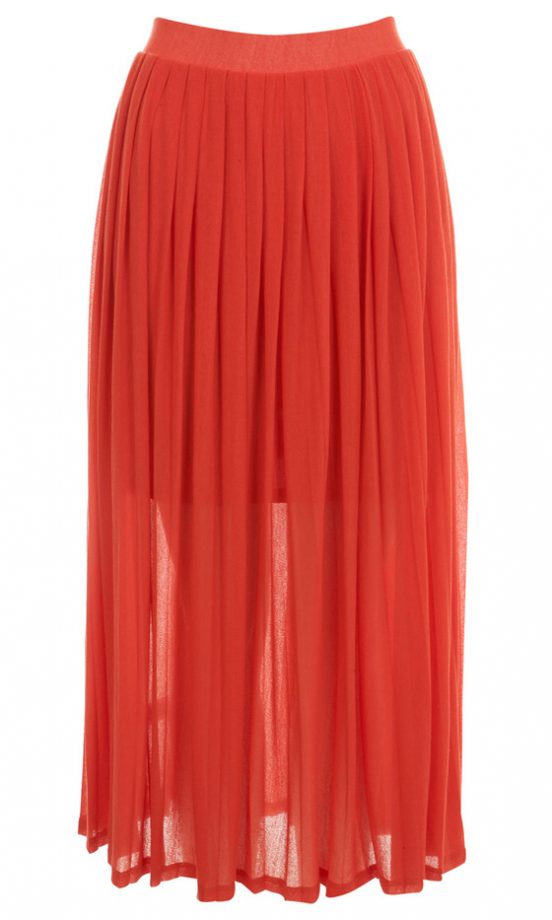 Miss Selfridge Red Crepe Midi Skirt, £34