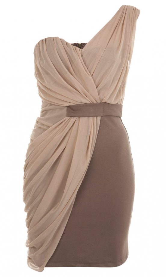 Miss Selfridge Mink Mesh 1 Shoulder Dress, £45