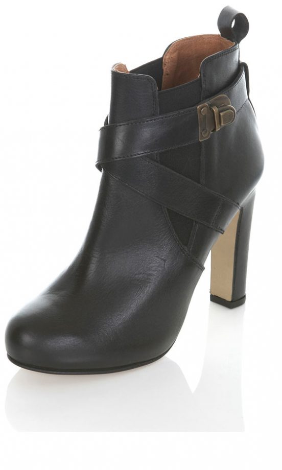 Miss Selfridge Black Leather Ankle Boot, £75