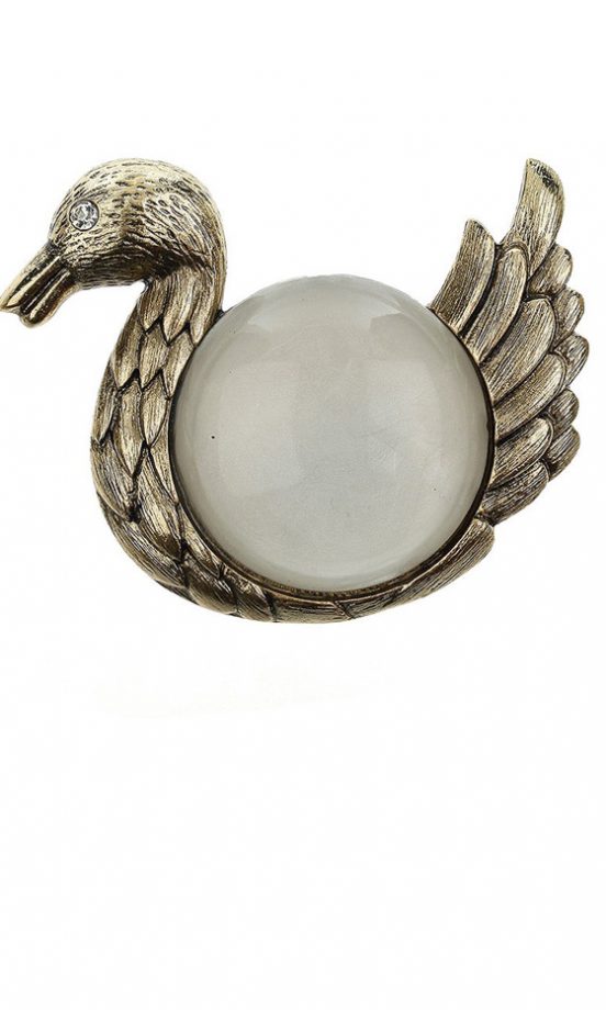 Miss Selfridge Marbled Swan Brooch, £8.50