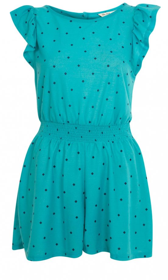 Miss Selfridge Green Diamond Print Playsuit, £28