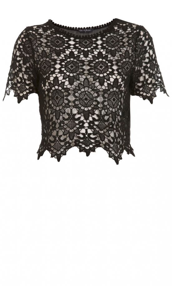Miss Selfrdige Black Crochet Lace Top, £32