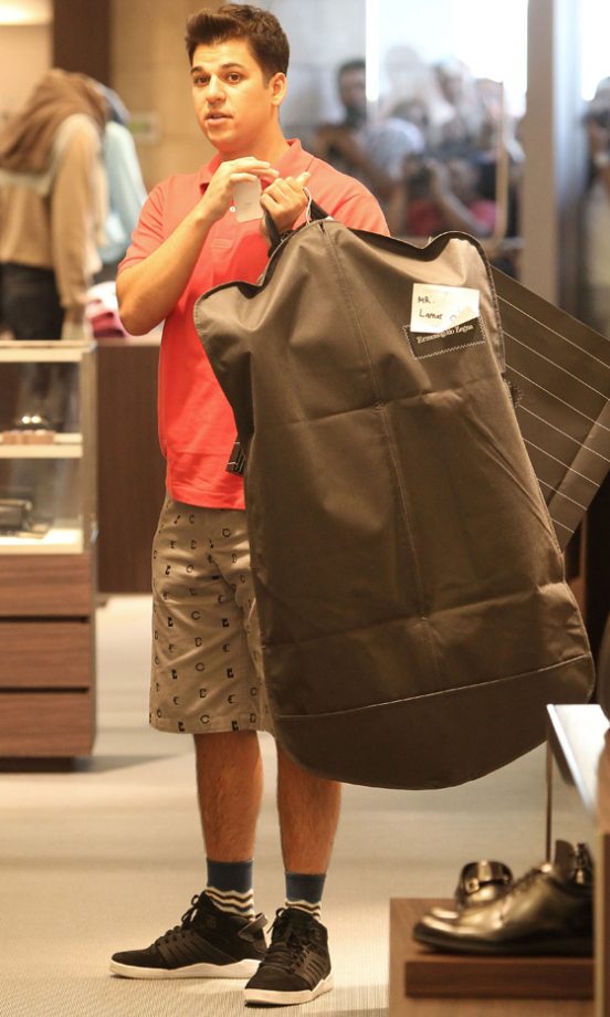 Rob Kardashian At The Ermenegildo Zegna Store Ahead Of Kim Kardashian's Wedding