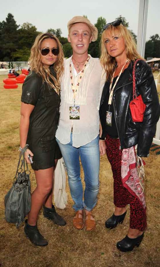 Sarah Barrand, James Brown And Meg Mathews Backstage At The Virgin Media Louder Lounge, V Festival 2011