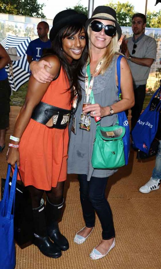 Alexandra Burke And Tamzin Outhwaite Backstage At The Virgin Media Louder Lounge, V Festival 2011
