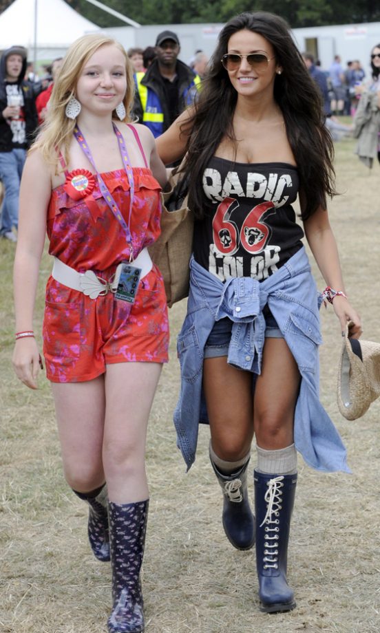 Michelle Keegan With A Friend At V Festival 2011