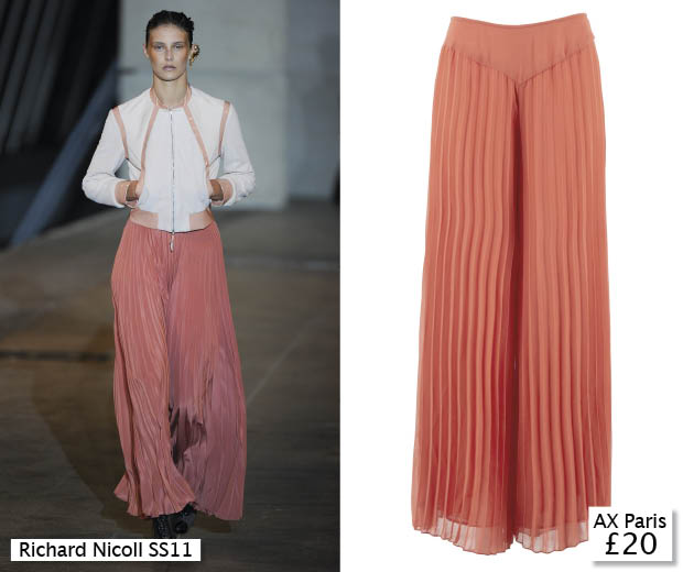 Shop Richard Nicoll's Peach pleated Trousers at AX Paris, £20
