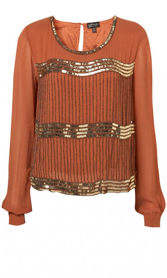 Topshop Embellished Front Chiffon Blouse, £65