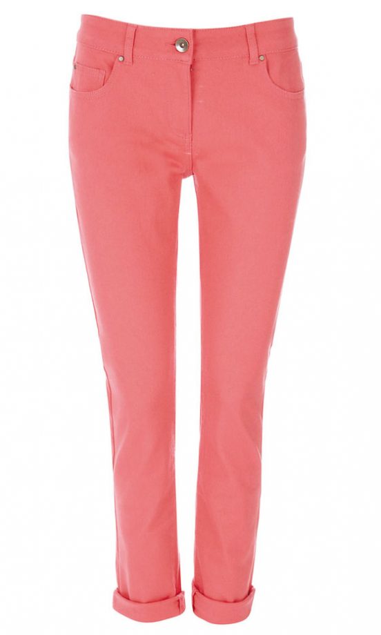 Wallis Coral Twill Roll Up Crop Trousers, £35