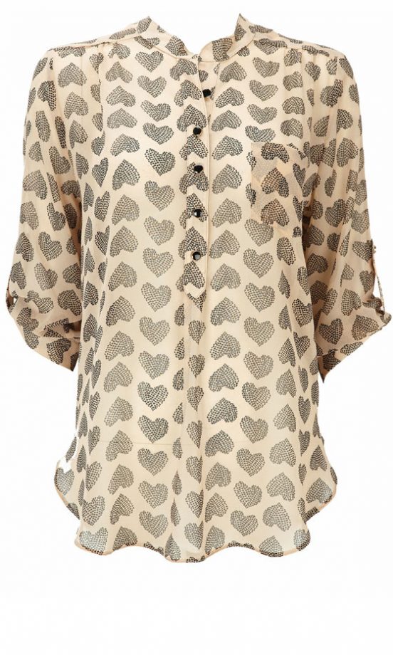Wallis Stone Heart Print Top, £35