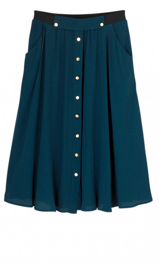 Warehouse Button Detail Midi Skirt, £45