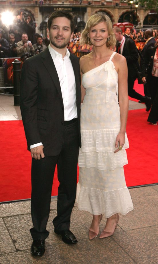 Kirsten Dunst And Spiderman Co-Star Tobey Maguire At The Spiderman 2 Premiere In London, 2004
