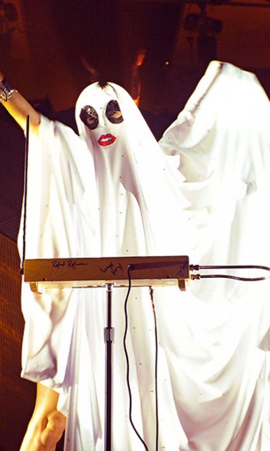 Paris Hilton @Parishilton Dressed As A Ghost For A Deadmau5 Show, September 2011